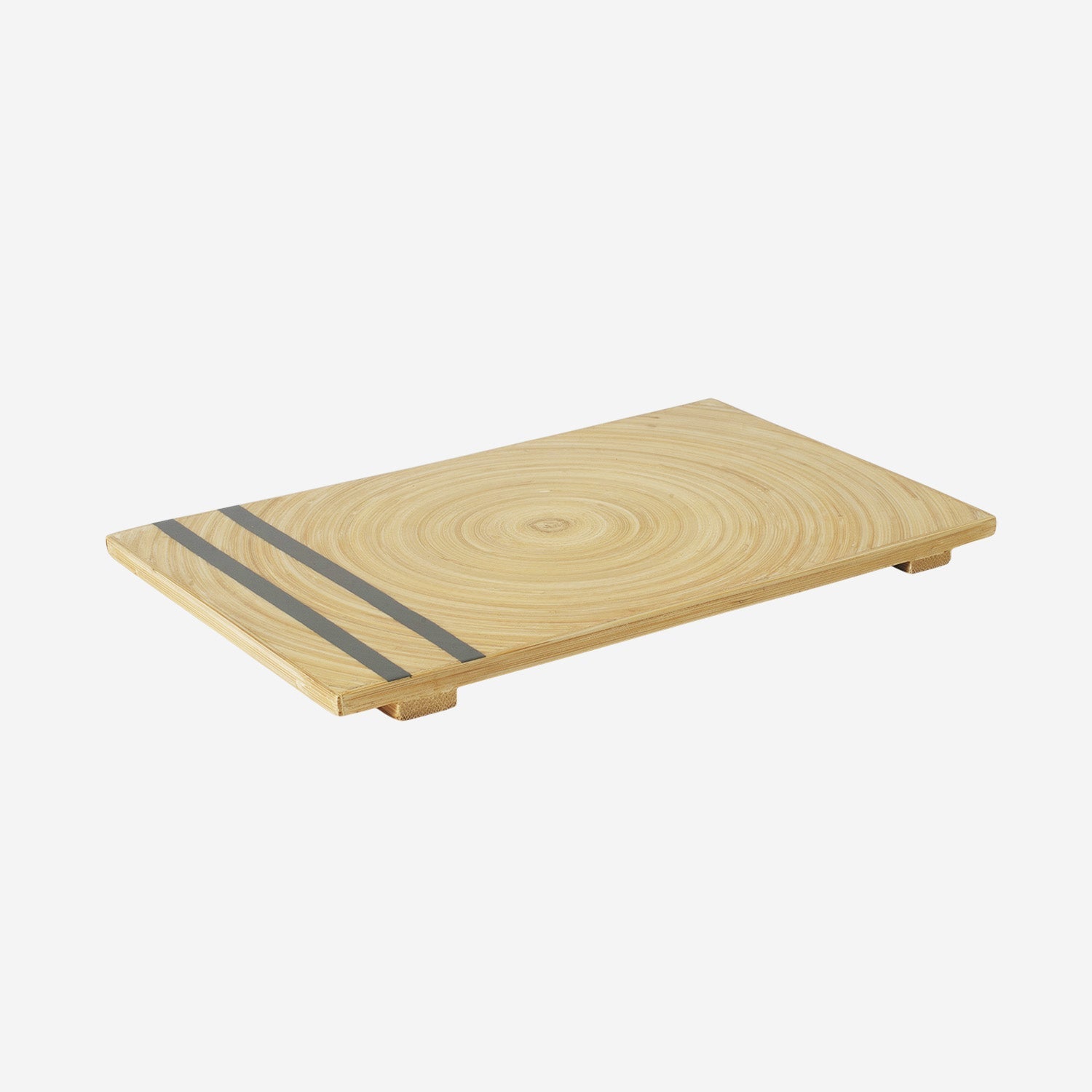 Bamboo Sushi Tray/Plate w Stripe Grey