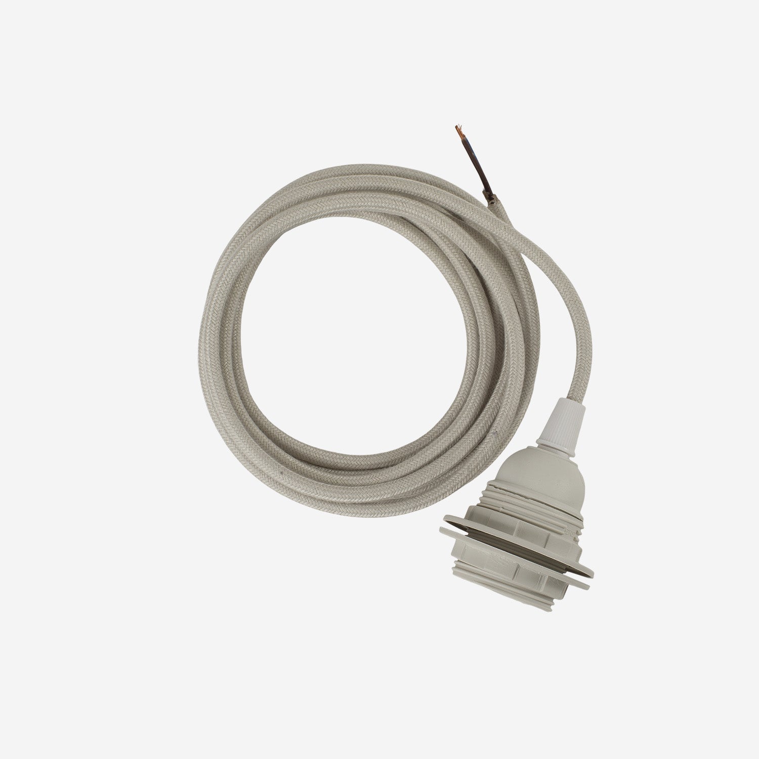 Fabric Cord w Socket Offwhite