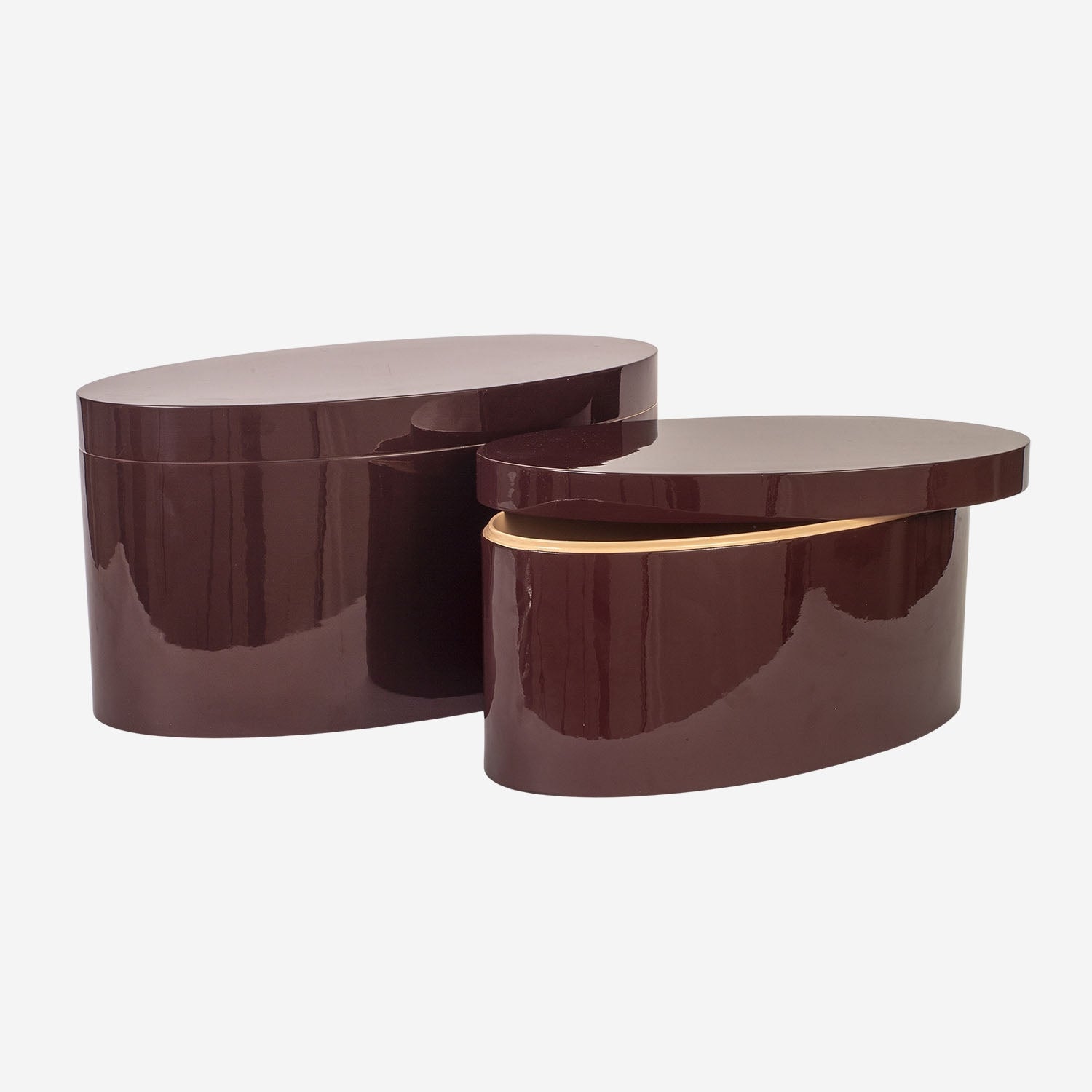 Oval Boxes Bordeaux Set w 2 pcs.