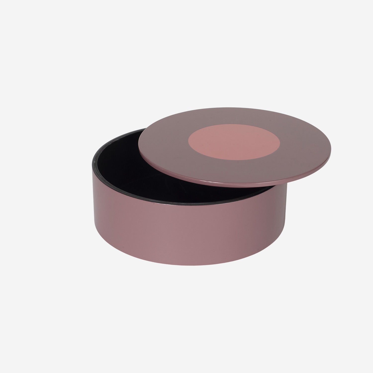Round Lacquer Box w Circle Plum