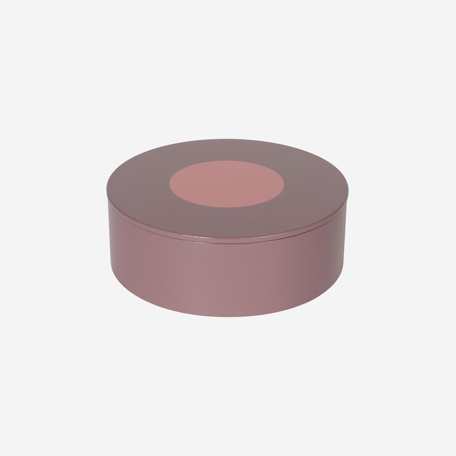 Round Lacquer Box w Circle Plum