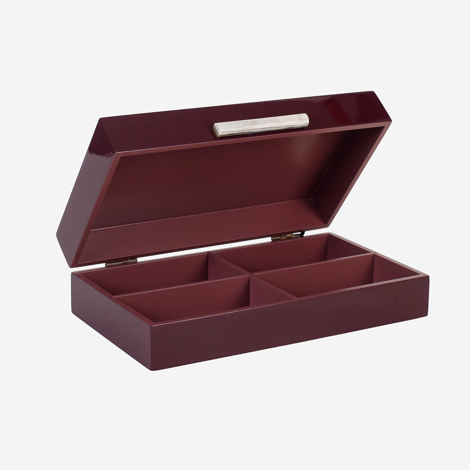 Lacquer Box w Rooms & Stick B Bordeaux