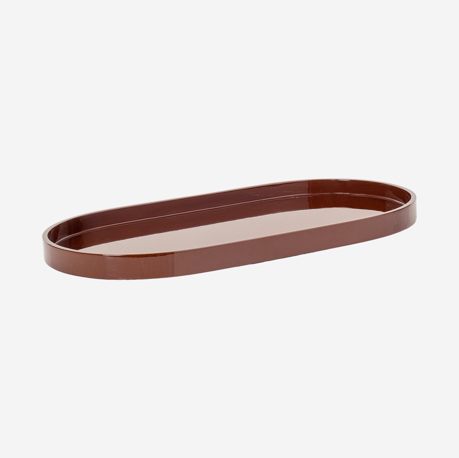 Lacquer Tray Oval B, chocolate