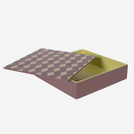 Lacquer Box w 3D Pattern Plum/Sorbet