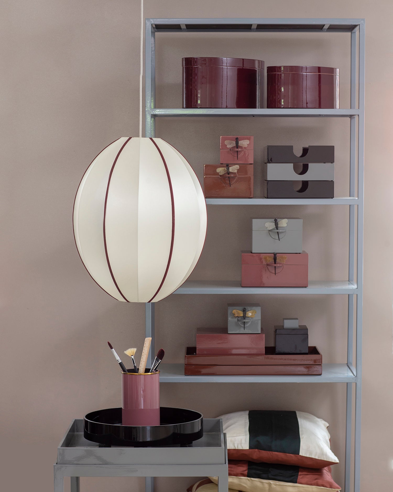 Oval Boxes Bordeaux Set w 2 pcs.