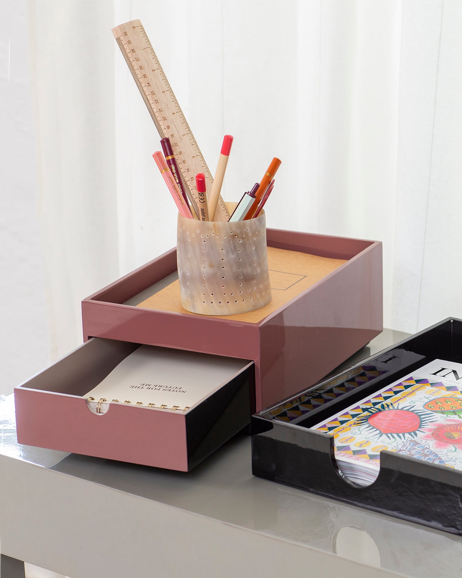 A4 Lacquer Tray Black