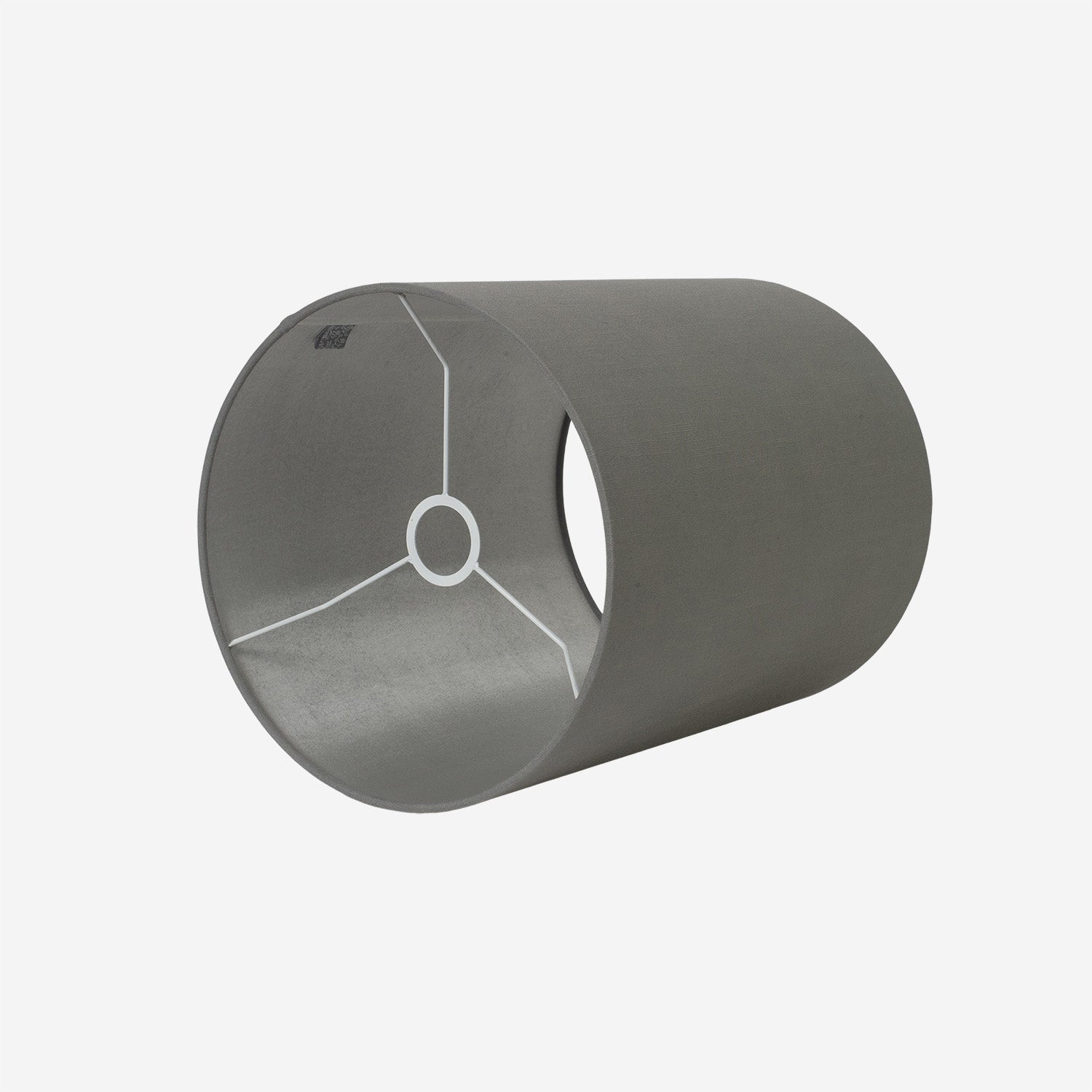 Lamp Shade Raw Silk Grey w Grey lining 30x39 cm