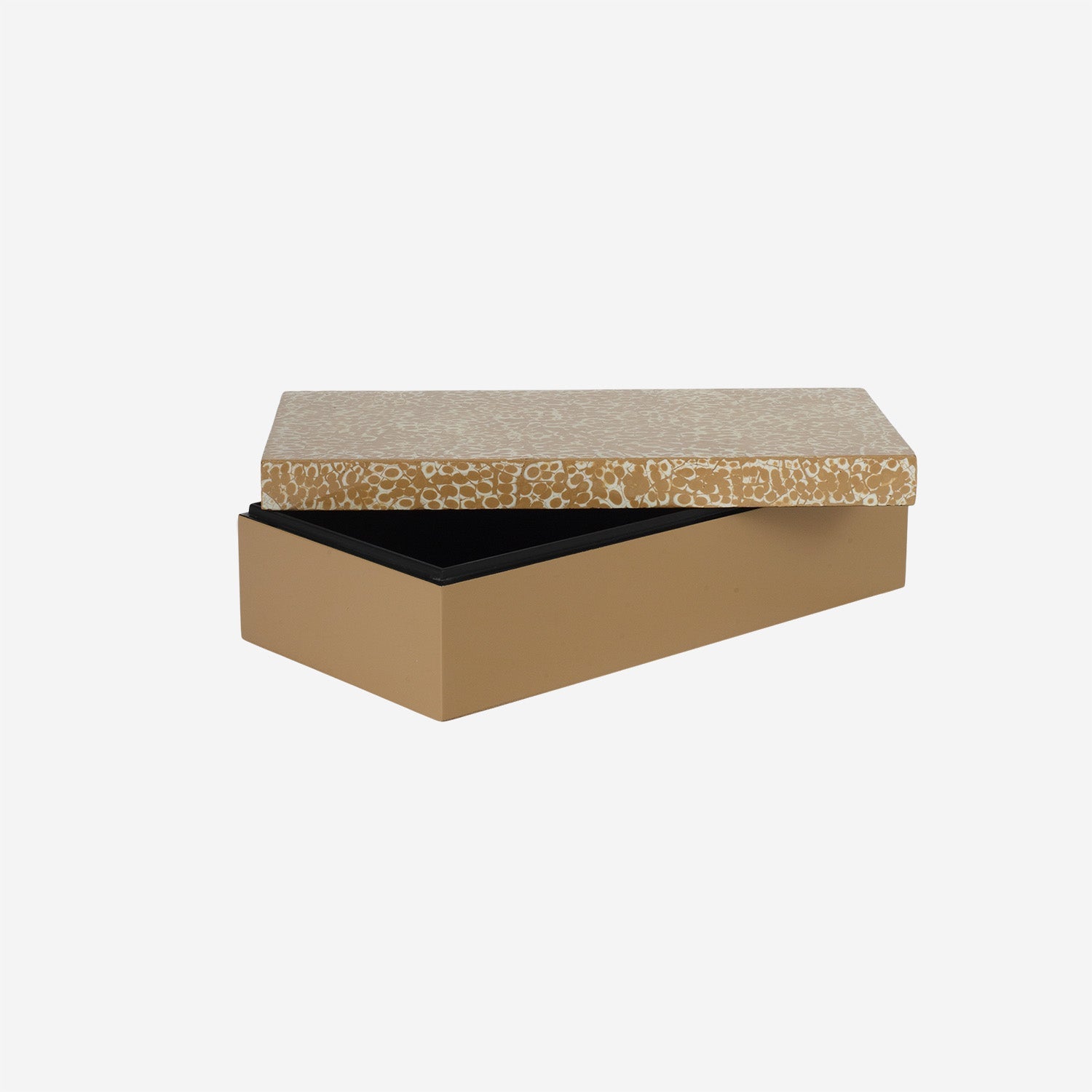 Lacquer box w lid Eggshell, Camel