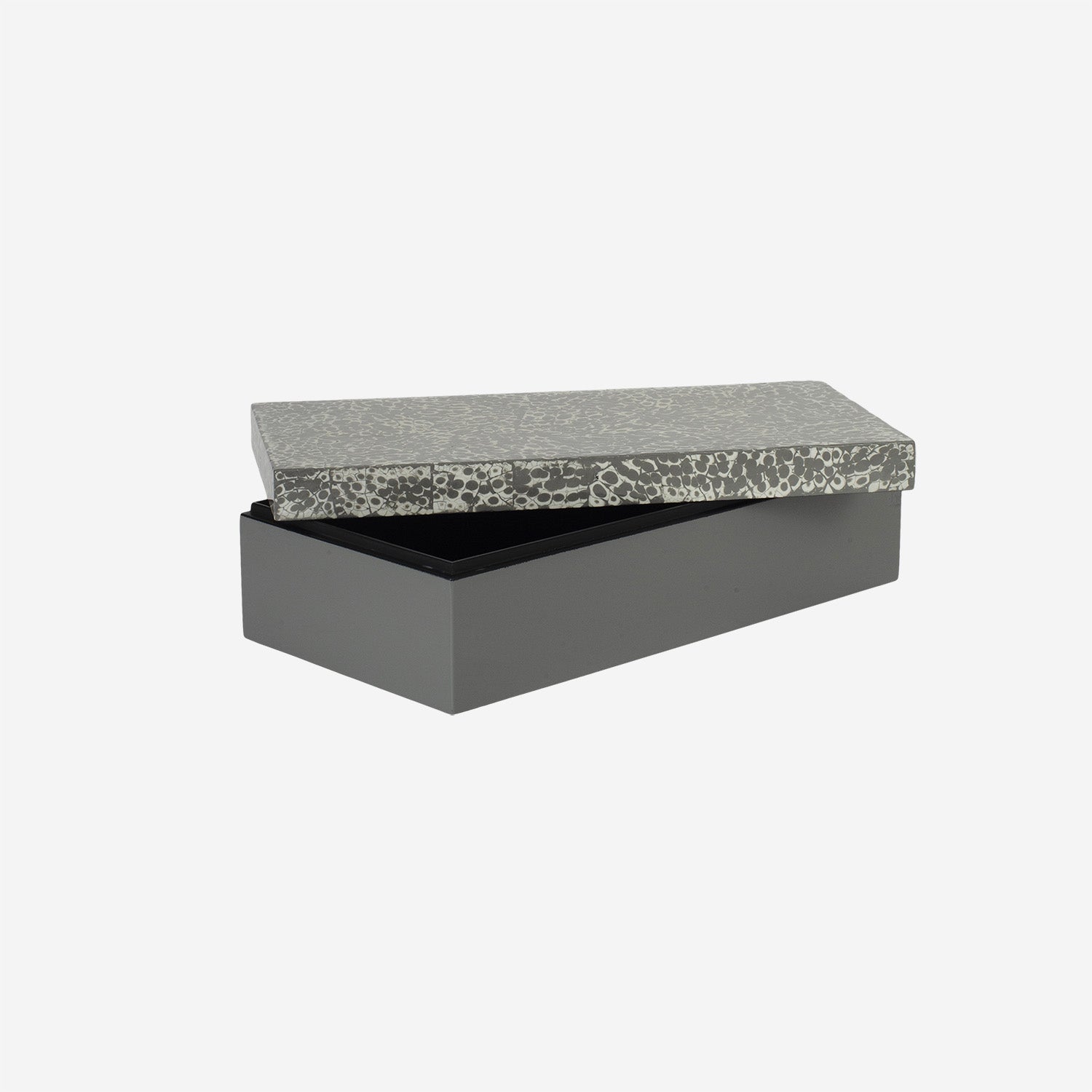 Lacquer box w lid Eggshell, Grey