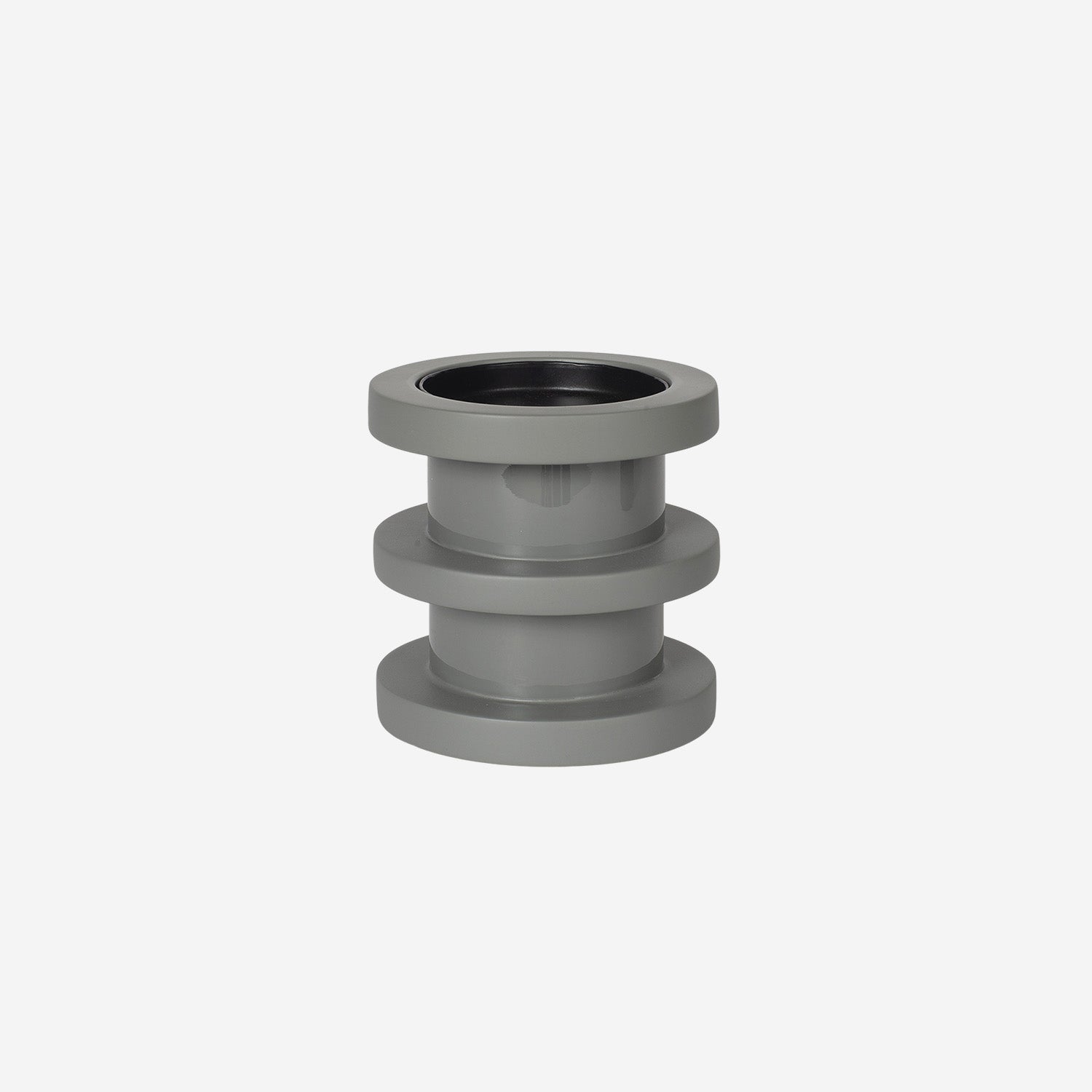 Candle Stick Holder Round Grey