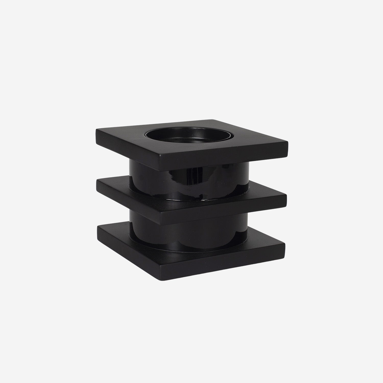 Candle Stick Holder Square Black