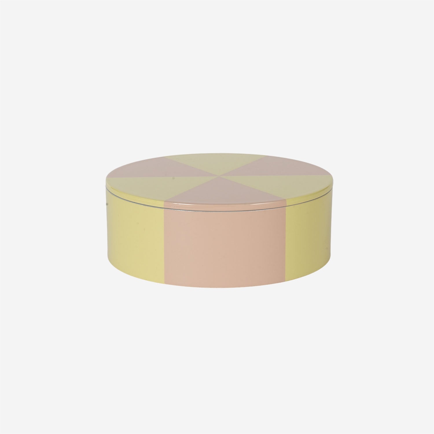 Round Lacquer Box w Pattern Sorbet/Lemon