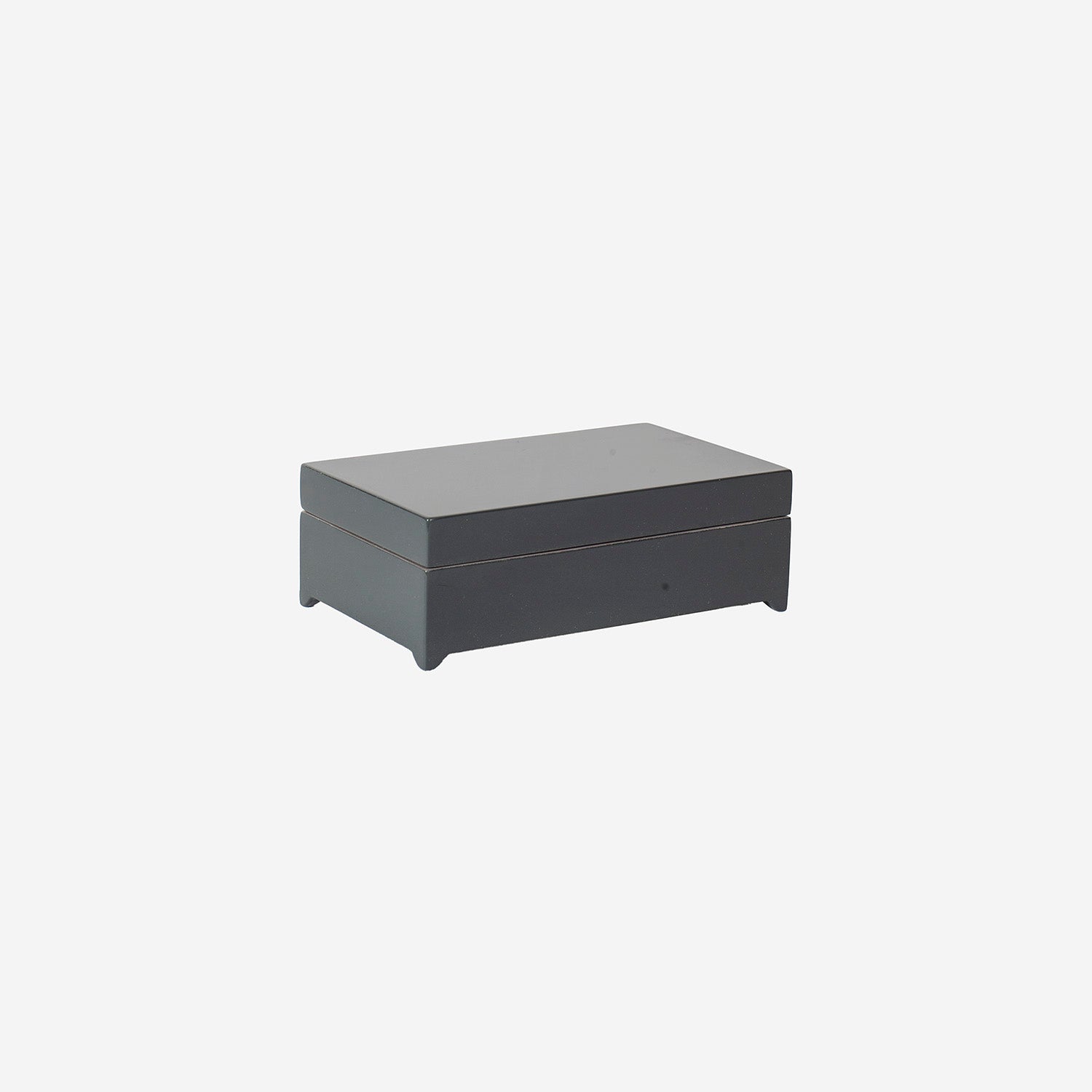 Lacquer box w hinge corner B Coal