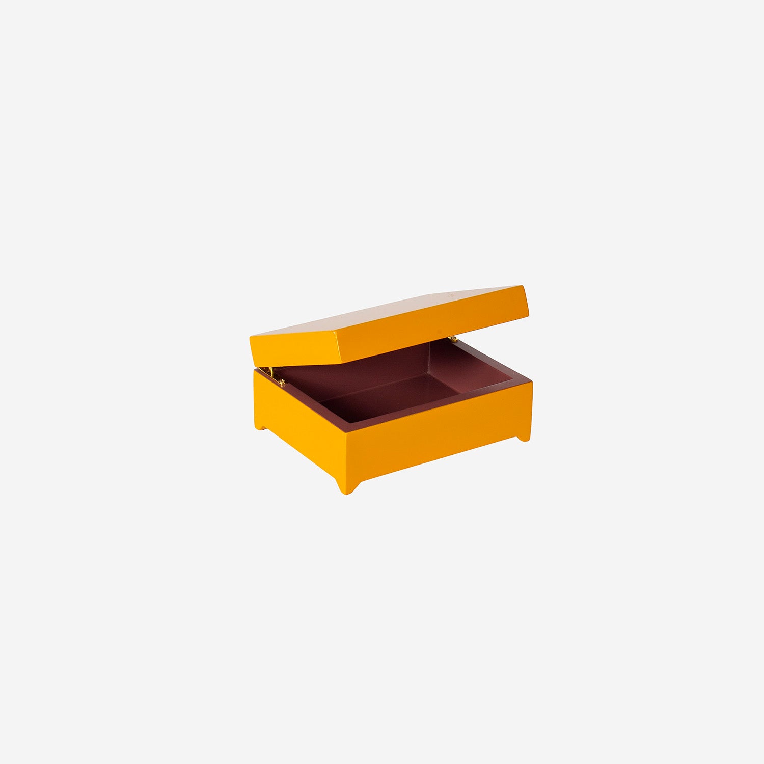 Lacquer box w hinge corner S mango