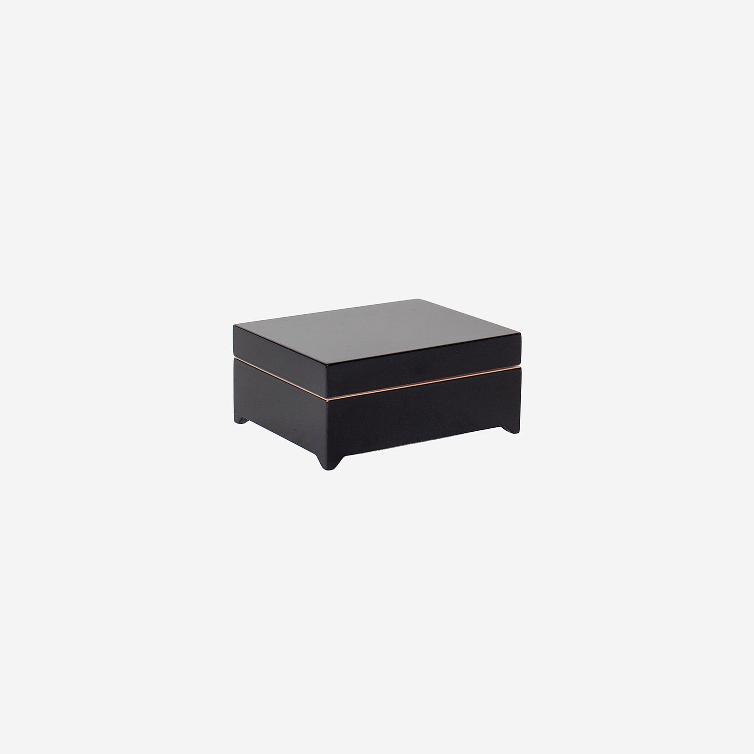 Lacquer box w hinge corner S black