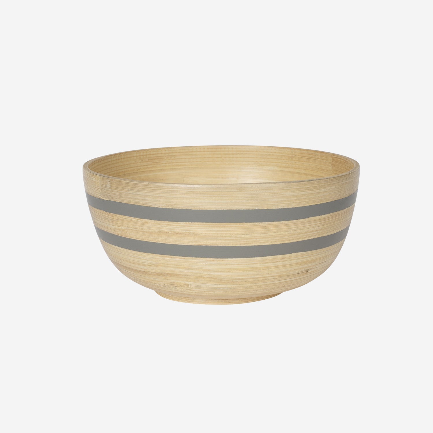 Bamboo Bowl w Stripe Grey