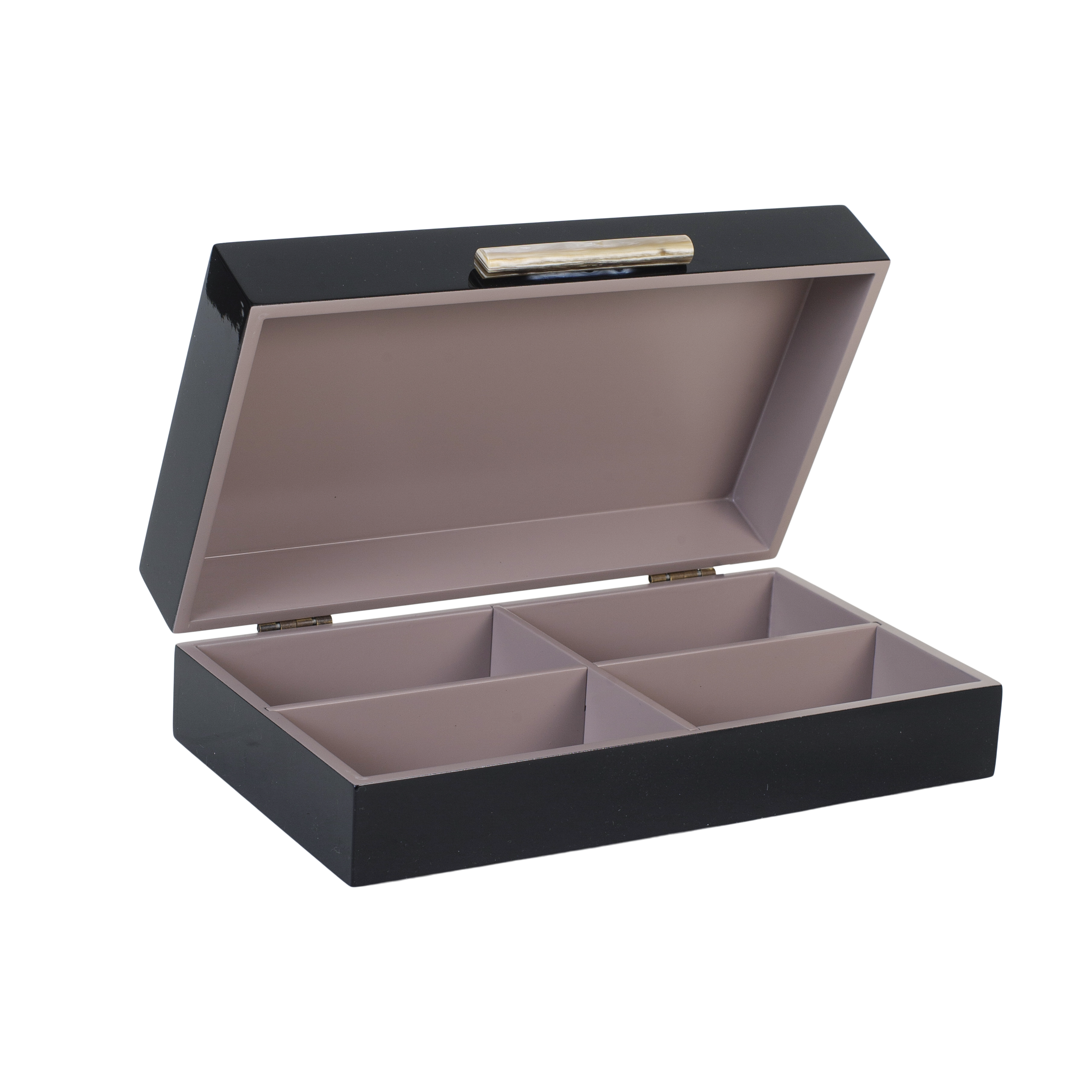 Lacquer Box w Rooms & Stick B Black