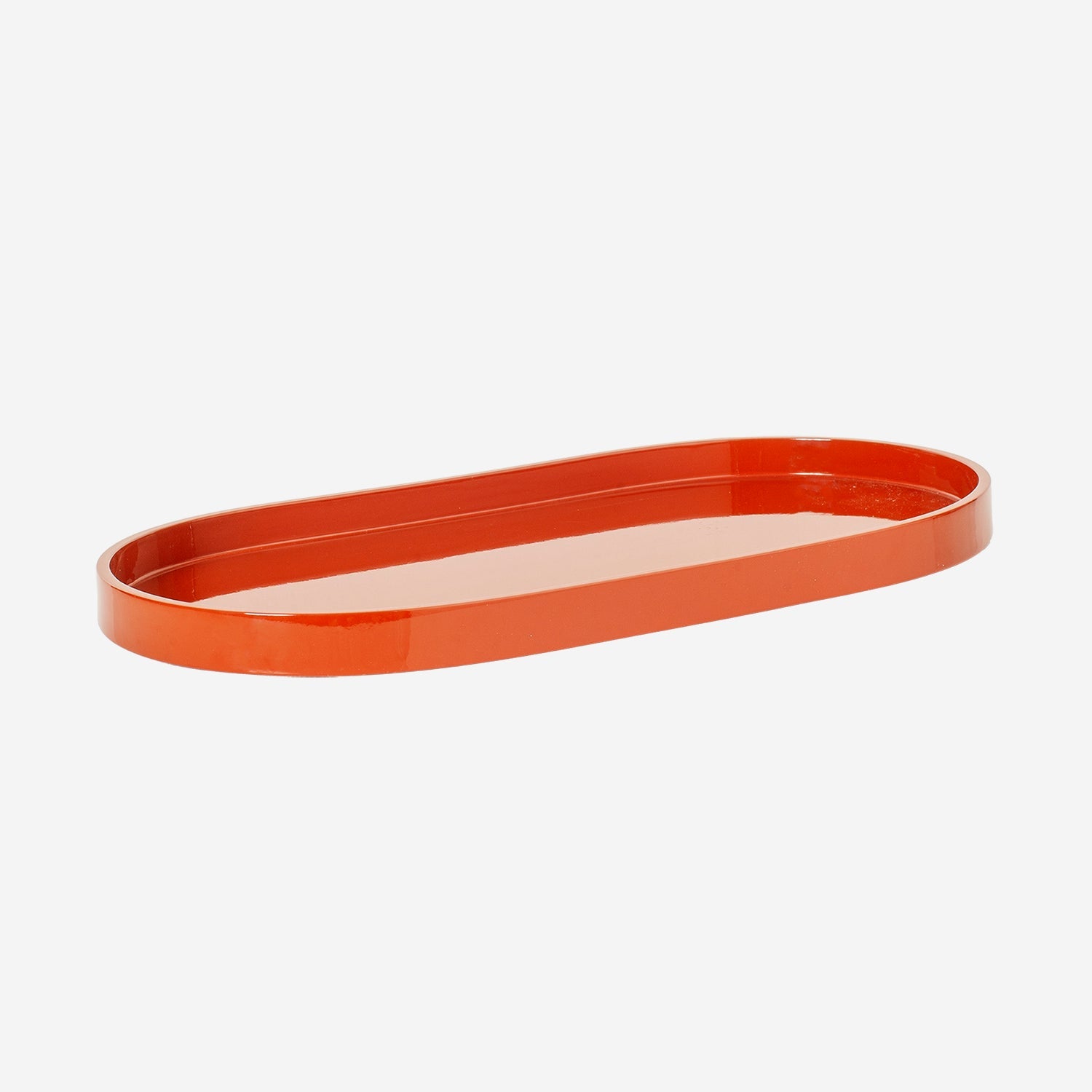 Lacquer Tray Oval B, Rust