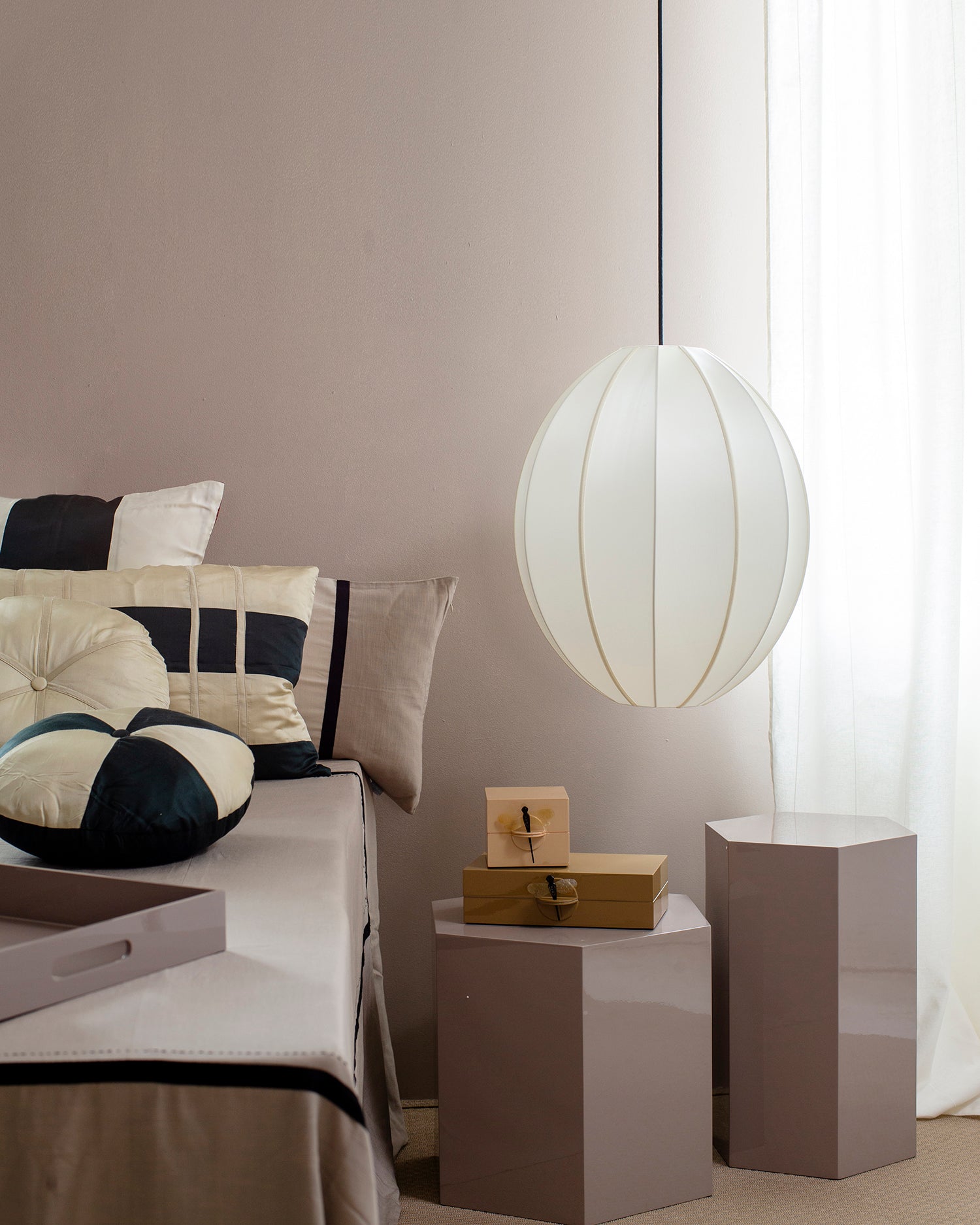 Lamp Shade Indochina Offwhite Oval L