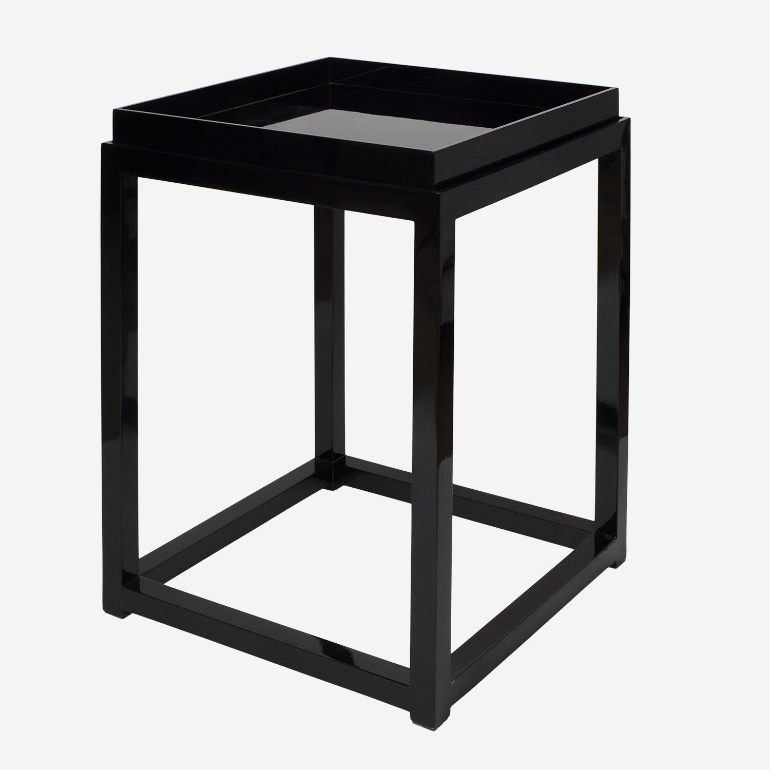 Lacquer table with Tray Tall Black