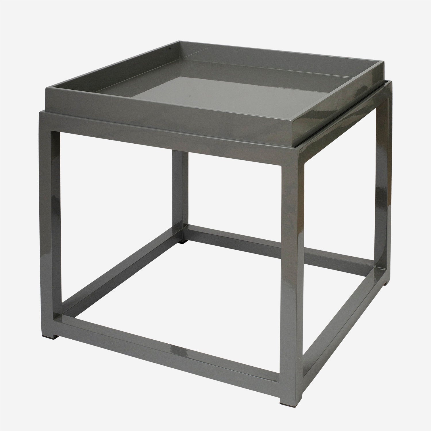 Lacquer table with Tray Grey