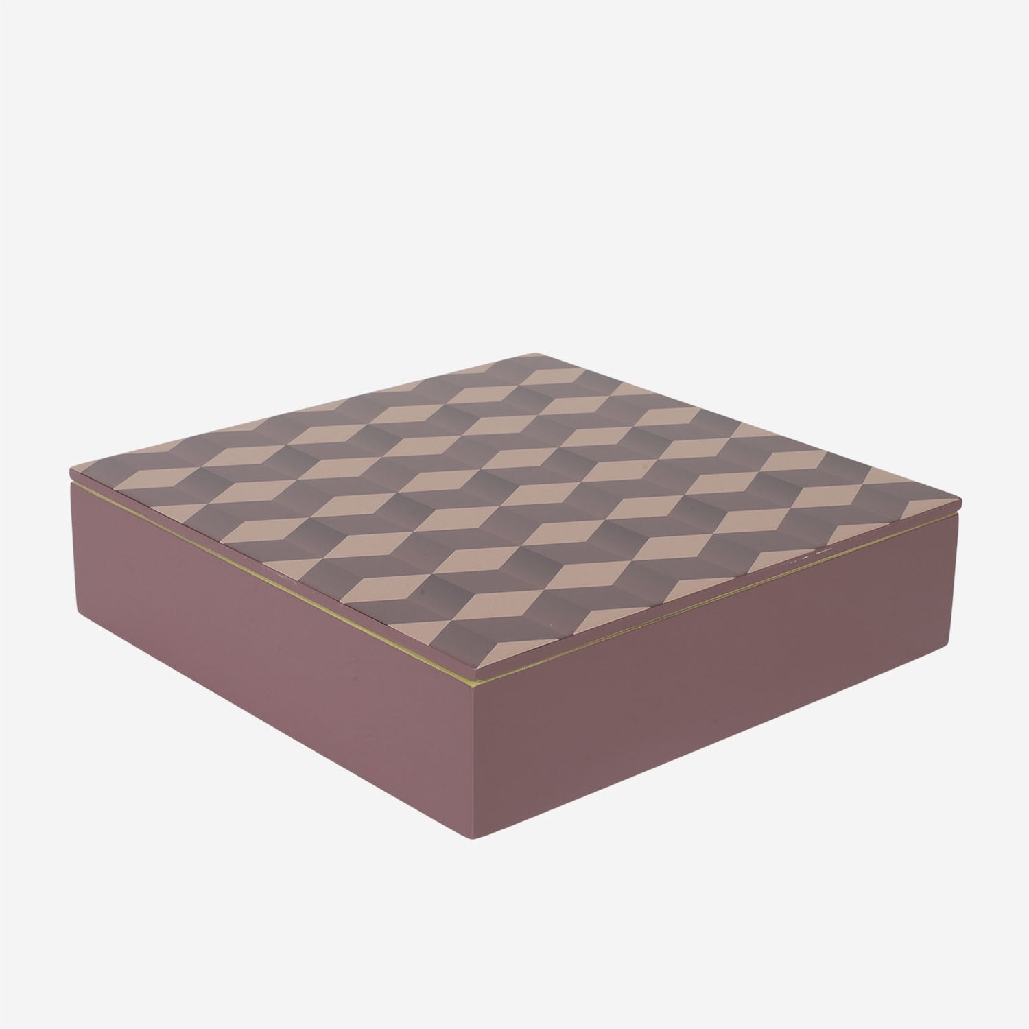 Lacquer Box w 3D Pattern Plum/Sorbet
